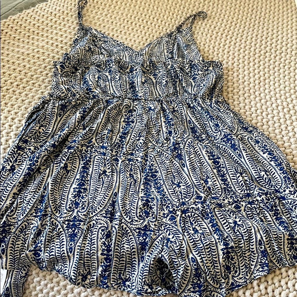 Cupshe Blue and White Paisley Romper